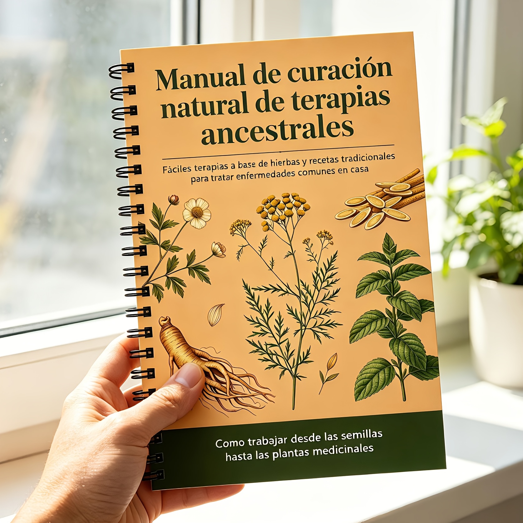 TEMU Manuel de guérison naturelle Ancient Relax : de plantes médicinales à partir de graines, Carnet à spirale, Édition détaillée de 74 pages, Agenda