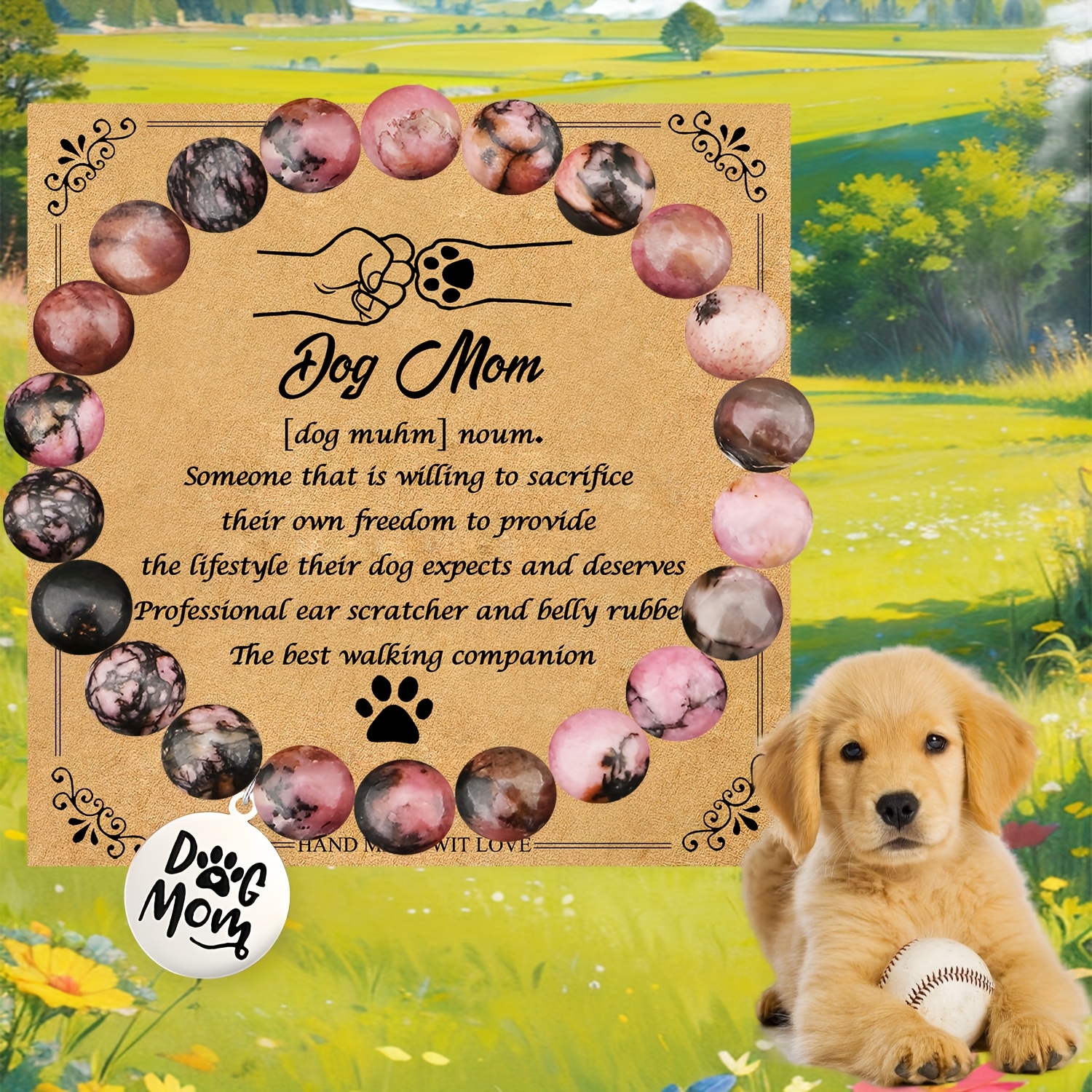 Valentine's Day Natural Stone Teacher Gift Bracelet