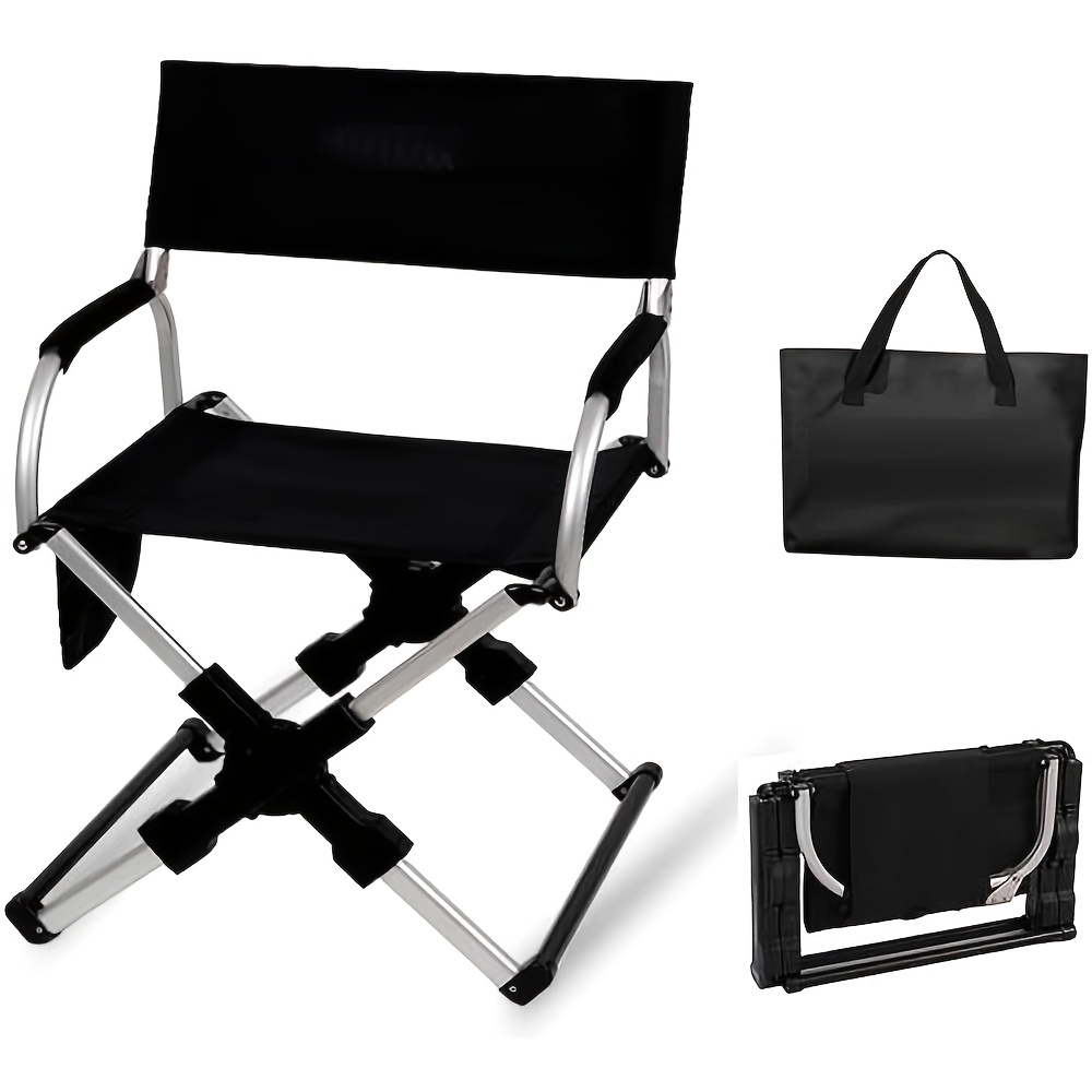 TEMU [2024 Portable Camping Chair With Carry Bag, Compact, Lightweight Collapsible Arm Chair For Outdoor Camping, Sports, Tailgates, Beach, And