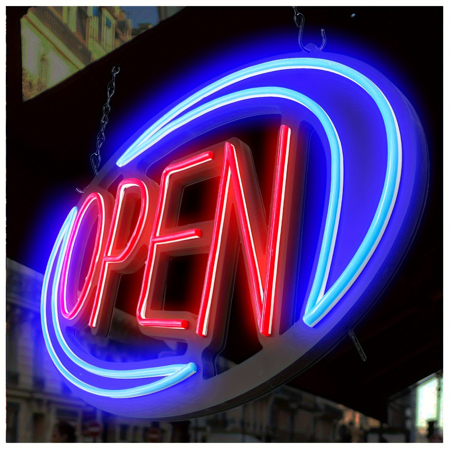 

Open Signs For Business, 32x16 Inch Large Bright Open Sign Neon Led Lighted, Rc& Flashing Mode For Window Door Wall Bar Coffee , Switch