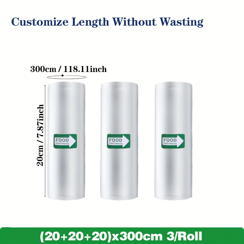 TEMU 3 Rolls Food Vacuum Sealer Bags, Food Storage Bags, Flower Film Food Packaging Bags For Food Storage And Low Temperature Slow Cooking - Textured