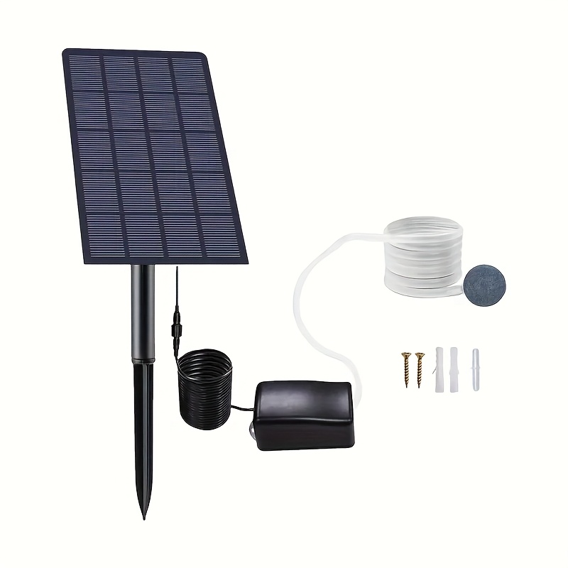 Image of 2w Solar Oxygen Pump Outdoor Garden Pond Fish Tank Aquarium Aerator Fishing Aerator With Tube Bubble Stone Suitable For Garden Fish Tank Outdoor Swimming Pool Pond Reservoir