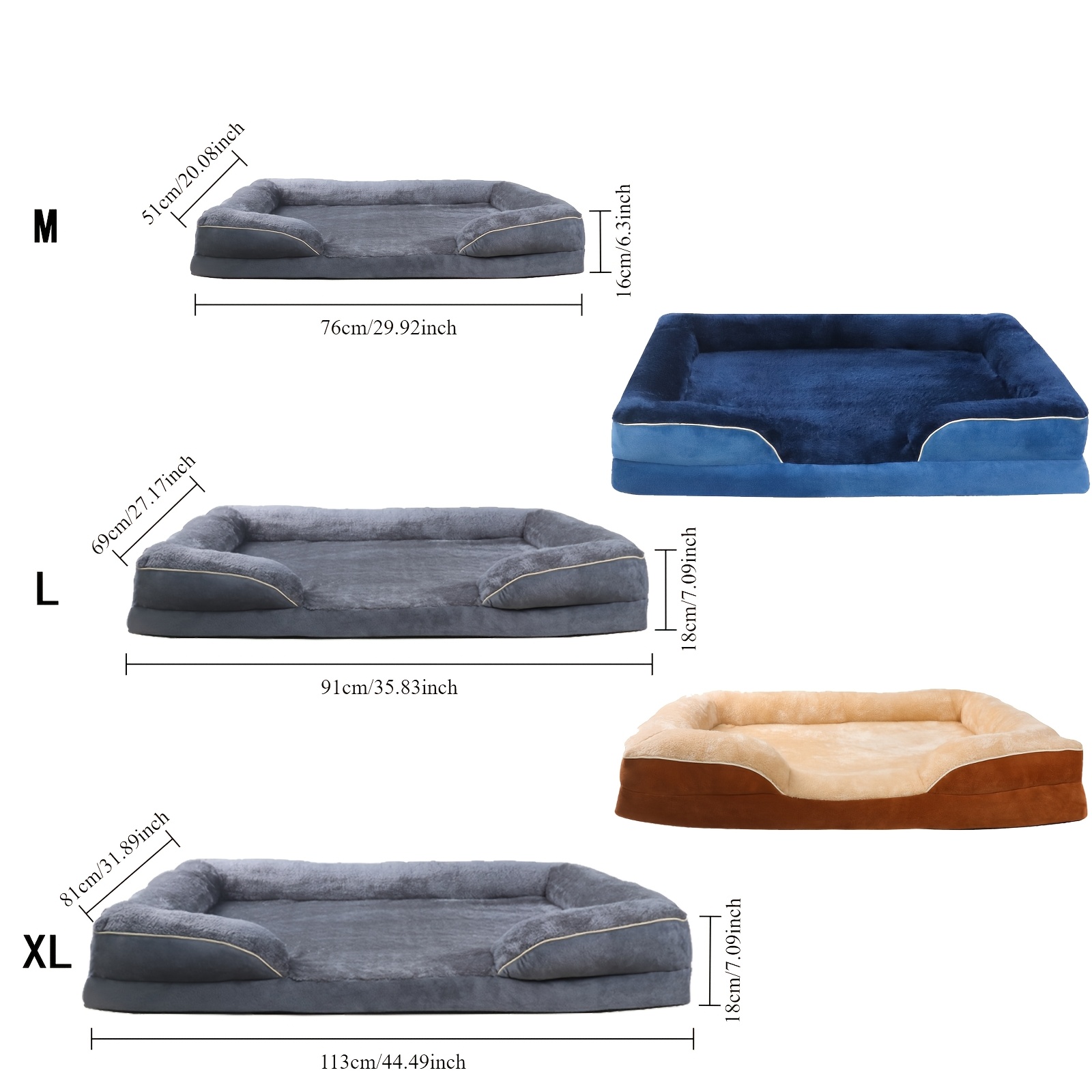 luxury plush dog bed sofa soft washable     in deep gray   small to large breeds cozy and durable polyester design Product details 3