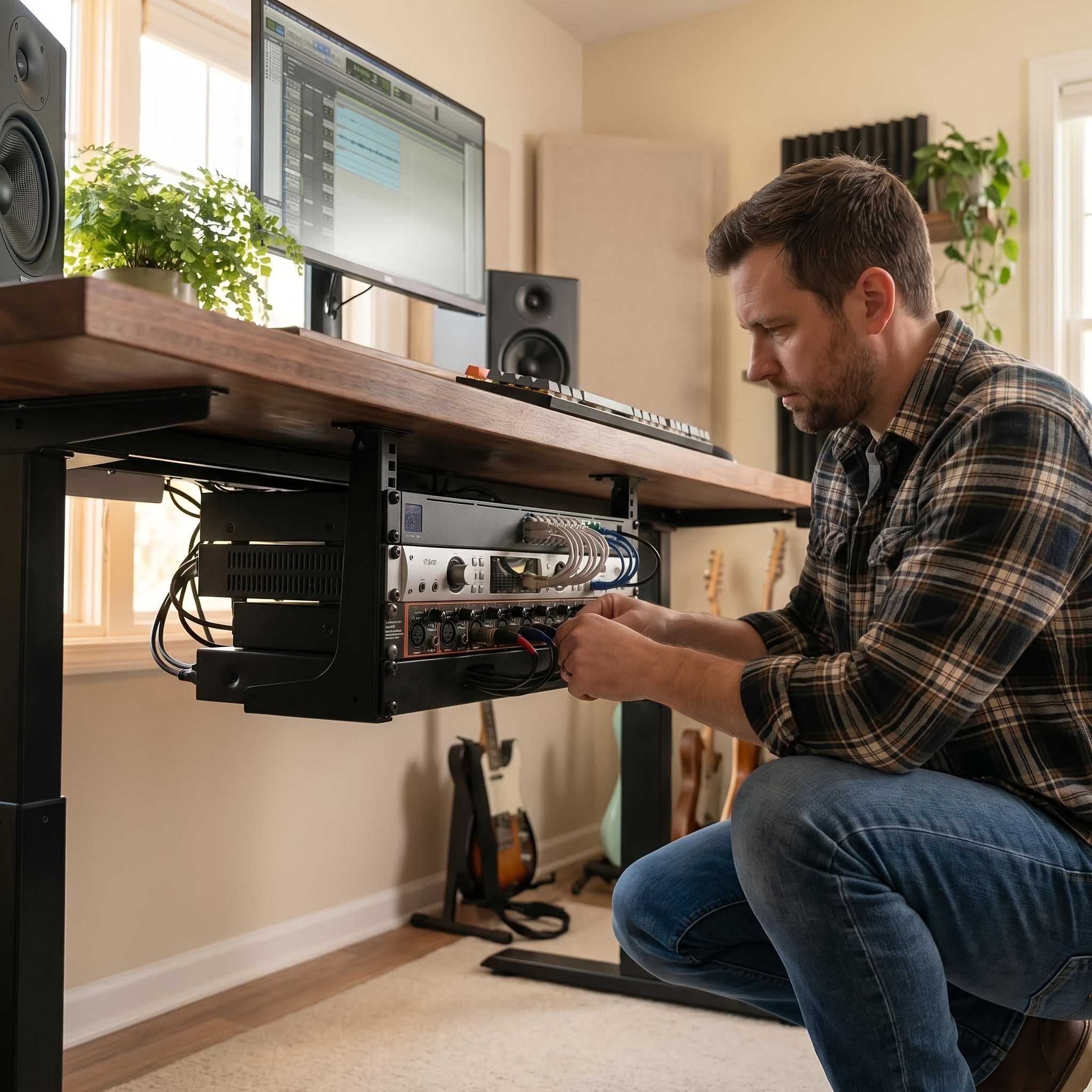 heavy duty detachable 6u server rack frame adjustable suitable for power amplifiers receivers studio equipment home network devices 6u height rack with support rails compatible for desk wall mount for   audio systems