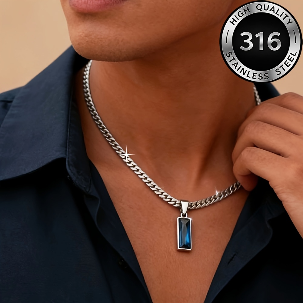 American Hip-Hop Square Pendant Necklace