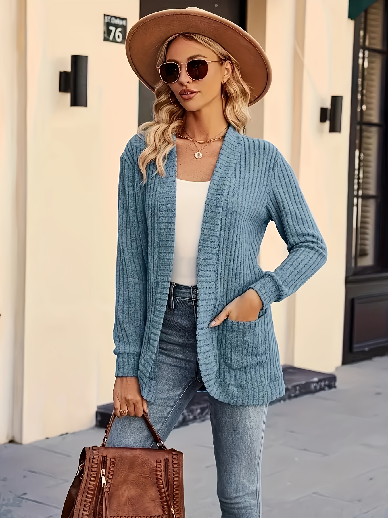 V Neck Cardigan Sweater Jacket Women'S Elegant V-Neck Sweater