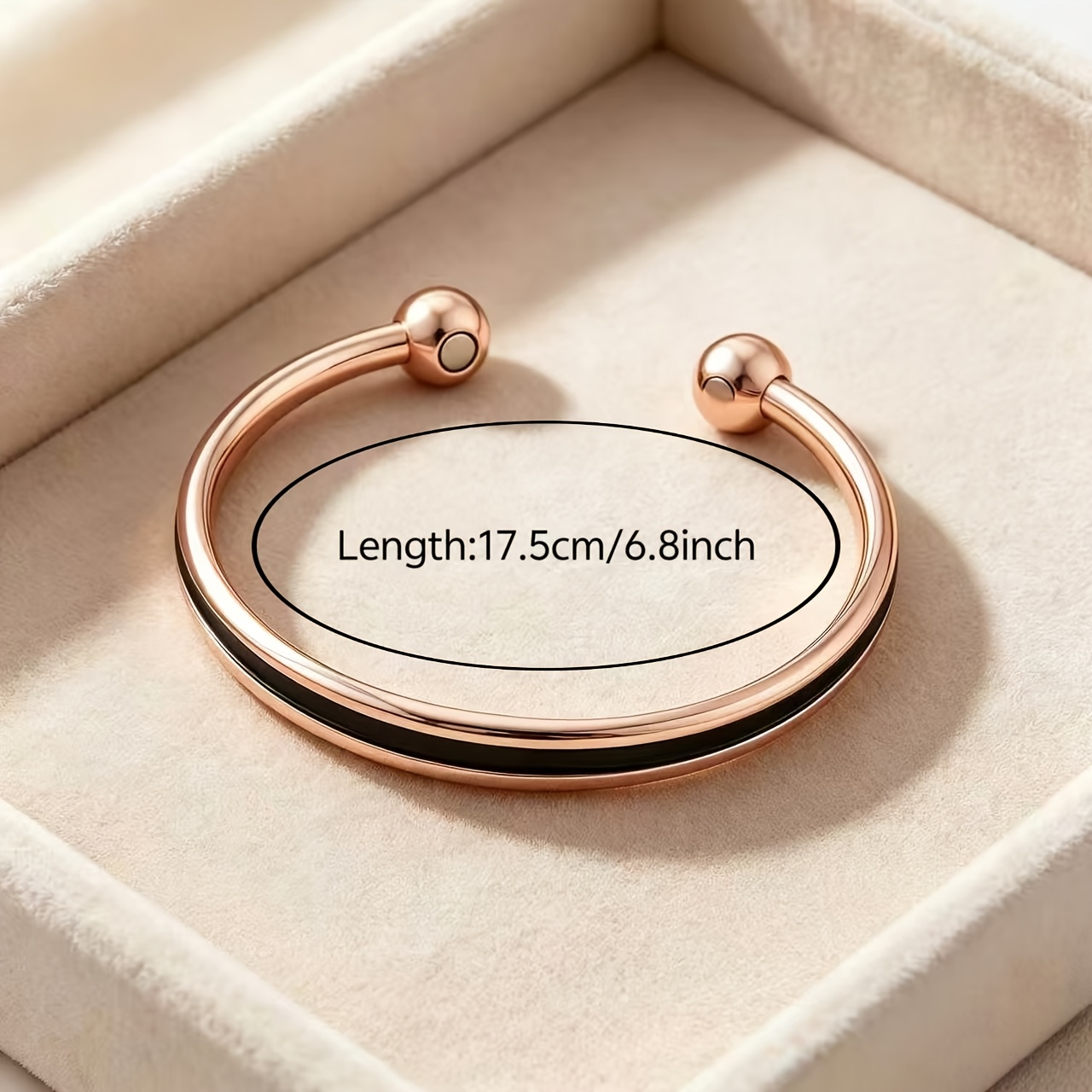 Minimalist Rose Golden Open Cuff Bangle Bracelet — Unisex Fit