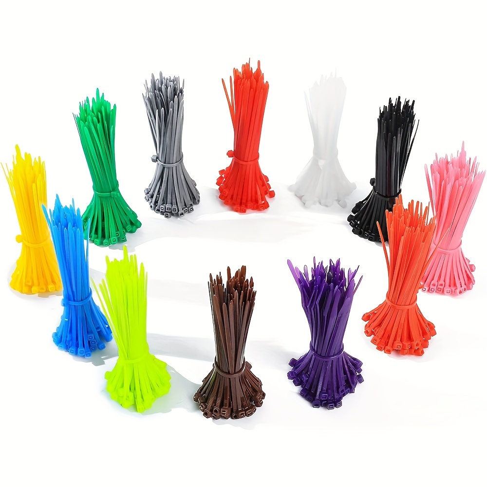 

1200pcs Multicolor Plastic Zip Ties, Self-locking Nylon Cable Ties In 12 Assorted Colors, Durable And Uv Resistant For Home, Office, Garden, Garage, Workshop Organizing And Chicken Leg Bands