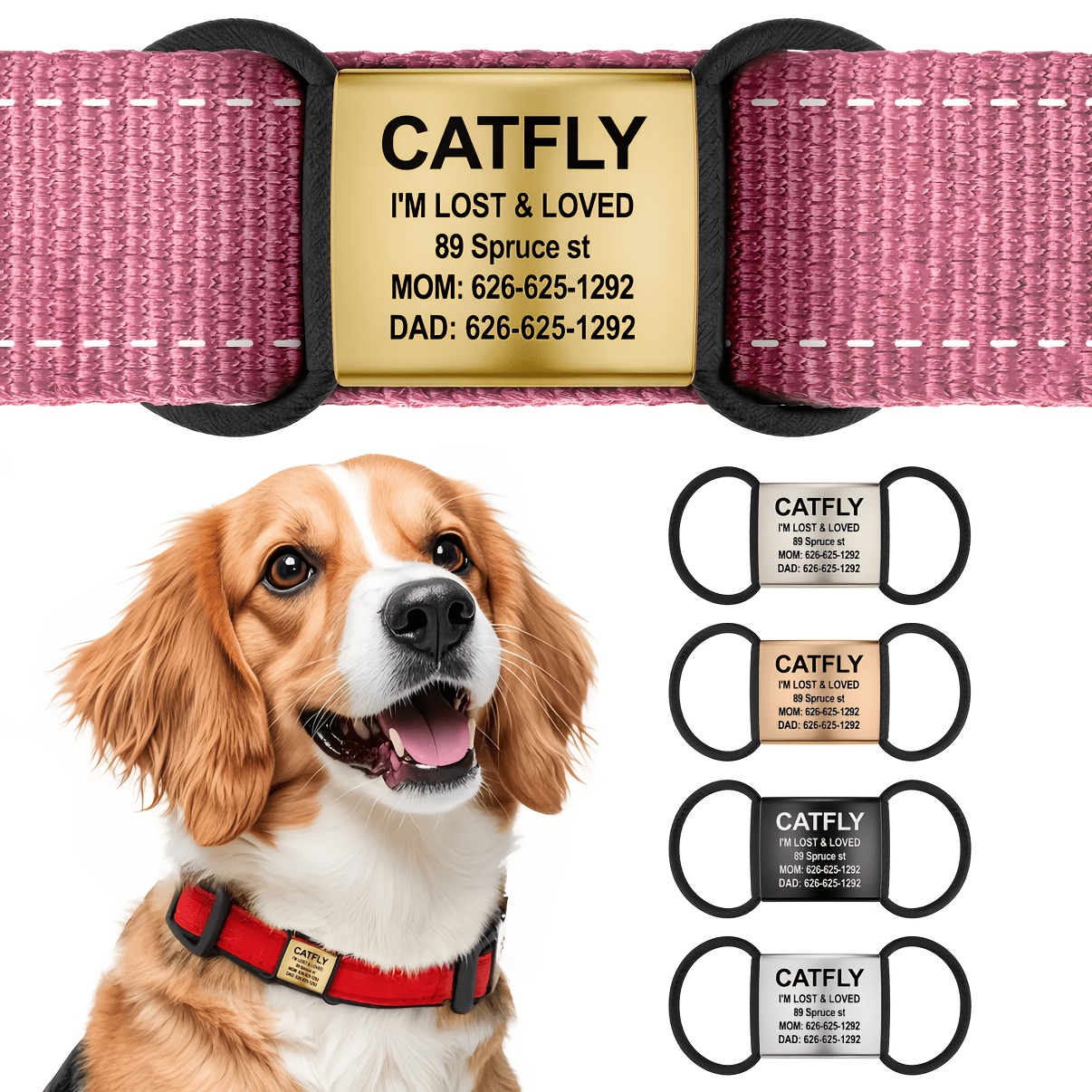 TEMU Custom Pet Stainless Steel Tags, Tags Designed For Cat And Dog Collars, Collars To Prevent Loss, Birthday Gifts For Cats And Dogs, Gifts For Pet