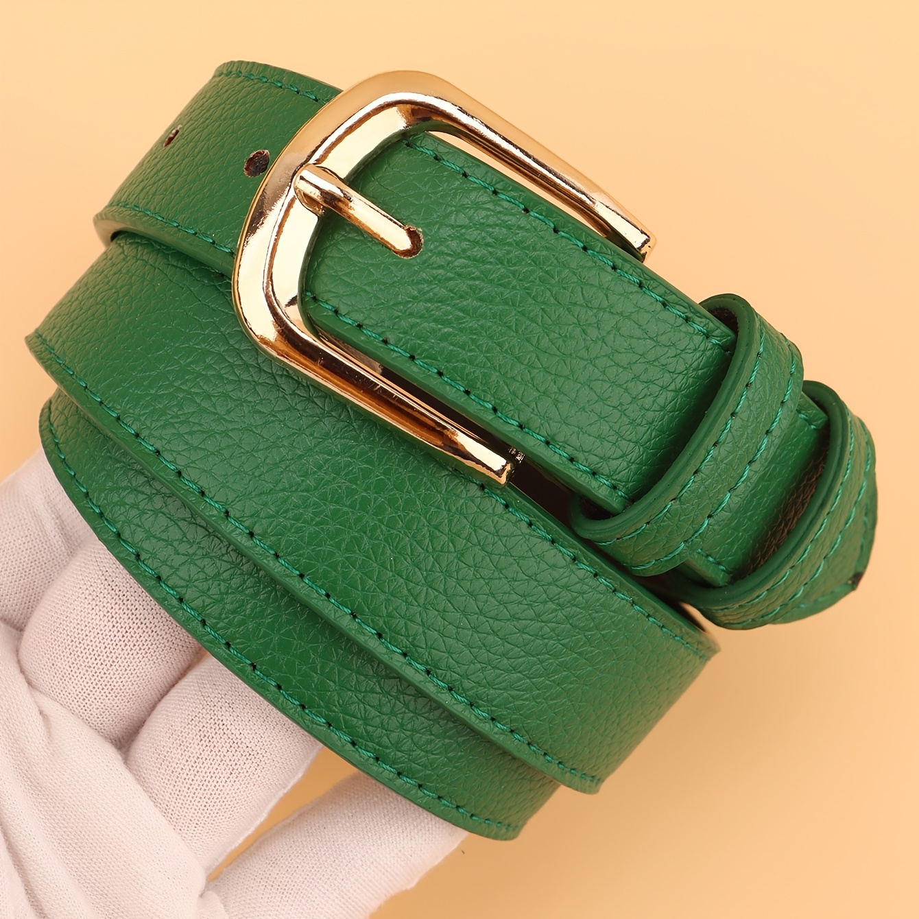 TEMU 1pc Ceinture Multicolore à Boucle pour Femme Facile et Polyvalente, Décontractée, d'Été, Assortie, Vintage, pour Jeans, Robe, Décoration