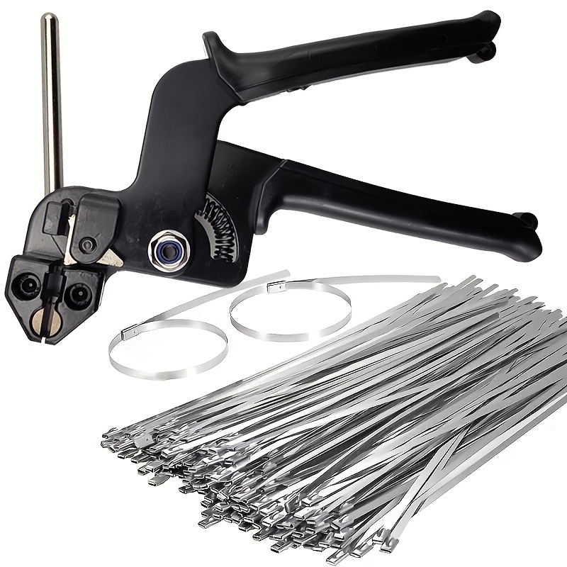 stainless steel zip tie gun and metal zip tie kit heavy duty metal zip tie tool kit special tool for fastening and cutting stainless steel zip ties with heavy duty metal zip ties stainless steel cable tie gun precise tensioning and easy cutting