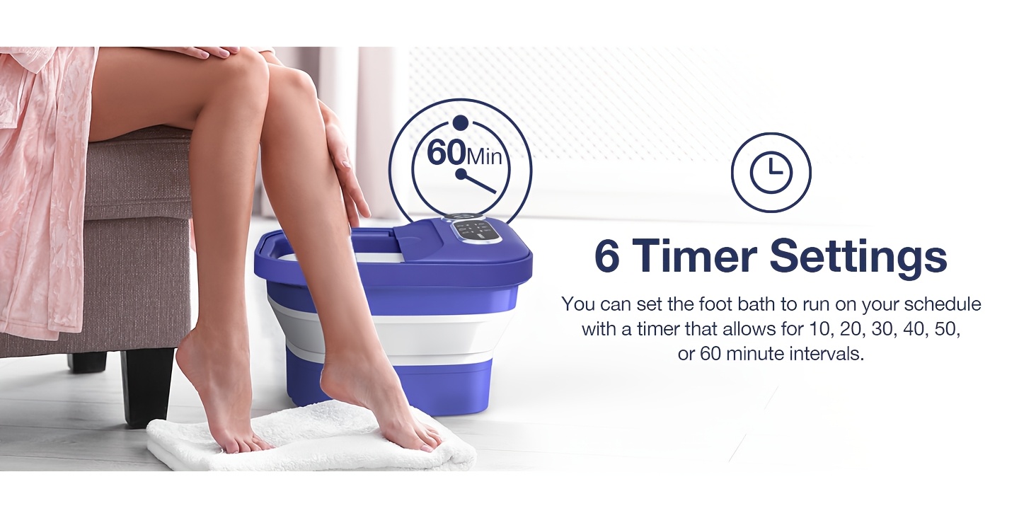 A Foldable Foot Spa Massager with a Heater And Temperature Controller, Featuring a Bubble Foot Bath, Six Massage Rollers, Vibration, And Red Light for Foot Soaking. an Essential Foot Massager for Winter, Making It a Perfect Warm Gift for Loved Ones!