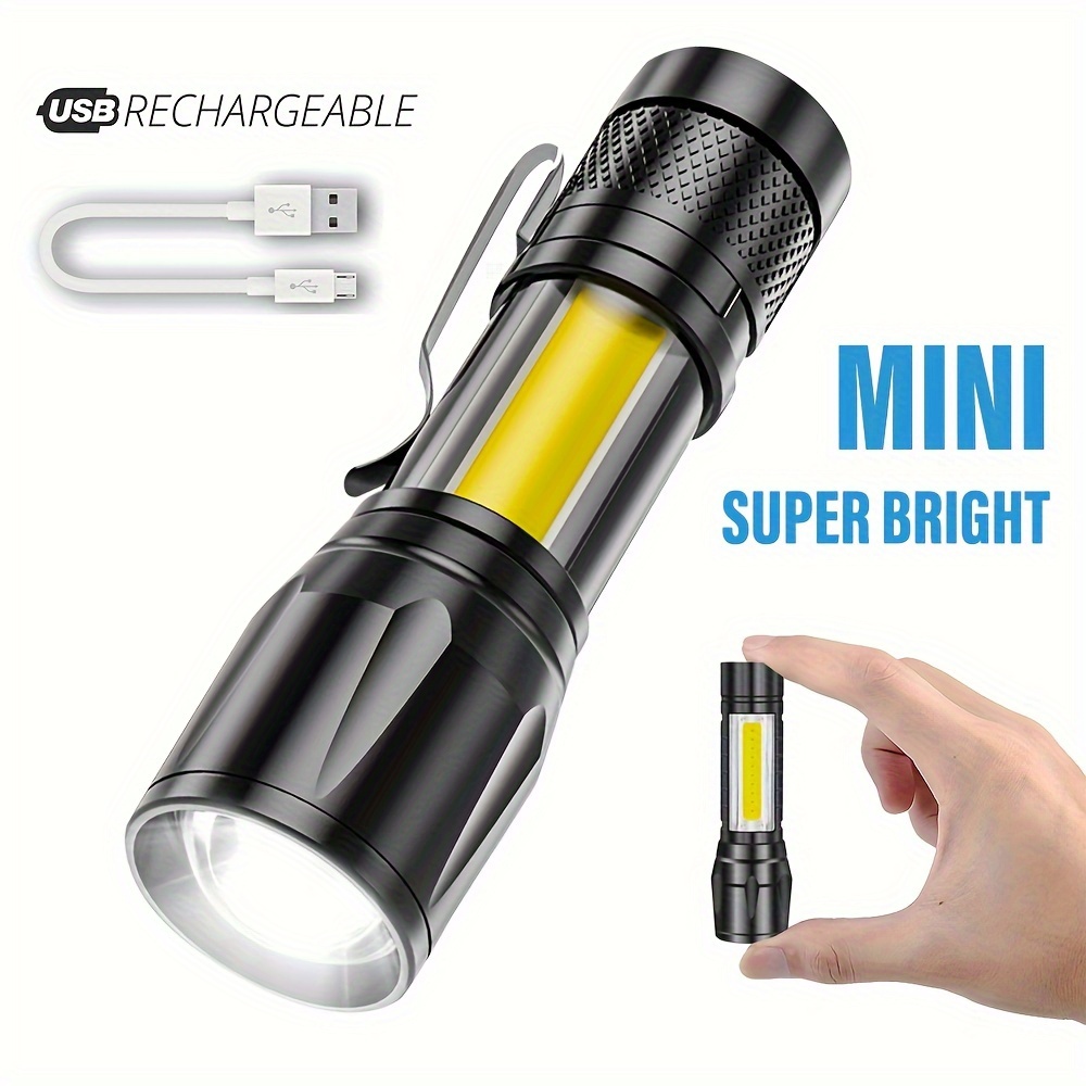 

Shustar Tactical Led Flashlight - Rechargeable, High-intensity Xpe & Cob Lights, Multi-mode, Zoomable For Camping And Outdoor Adventures