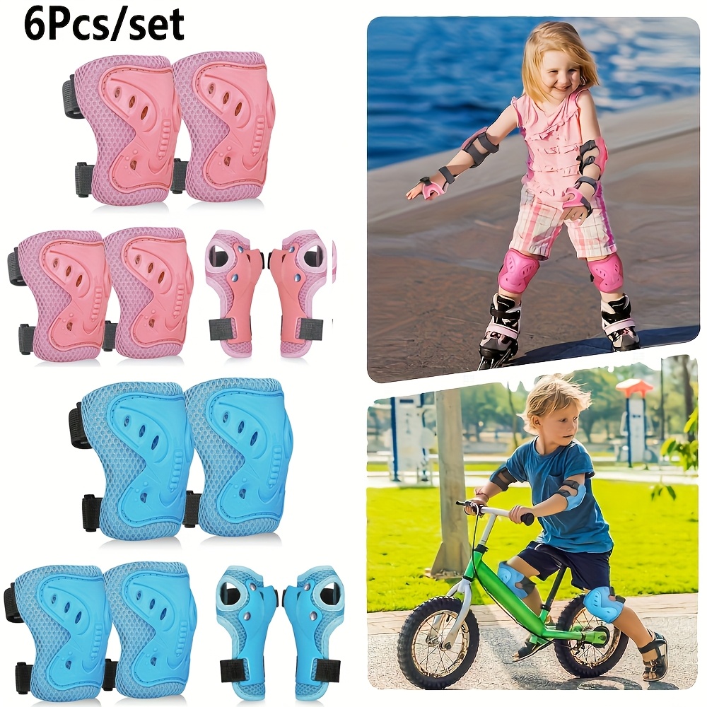 6pcs   10 years knee pad elbow pads guards protective gear set for roller skates cycling bmx bike scooter riding sports
