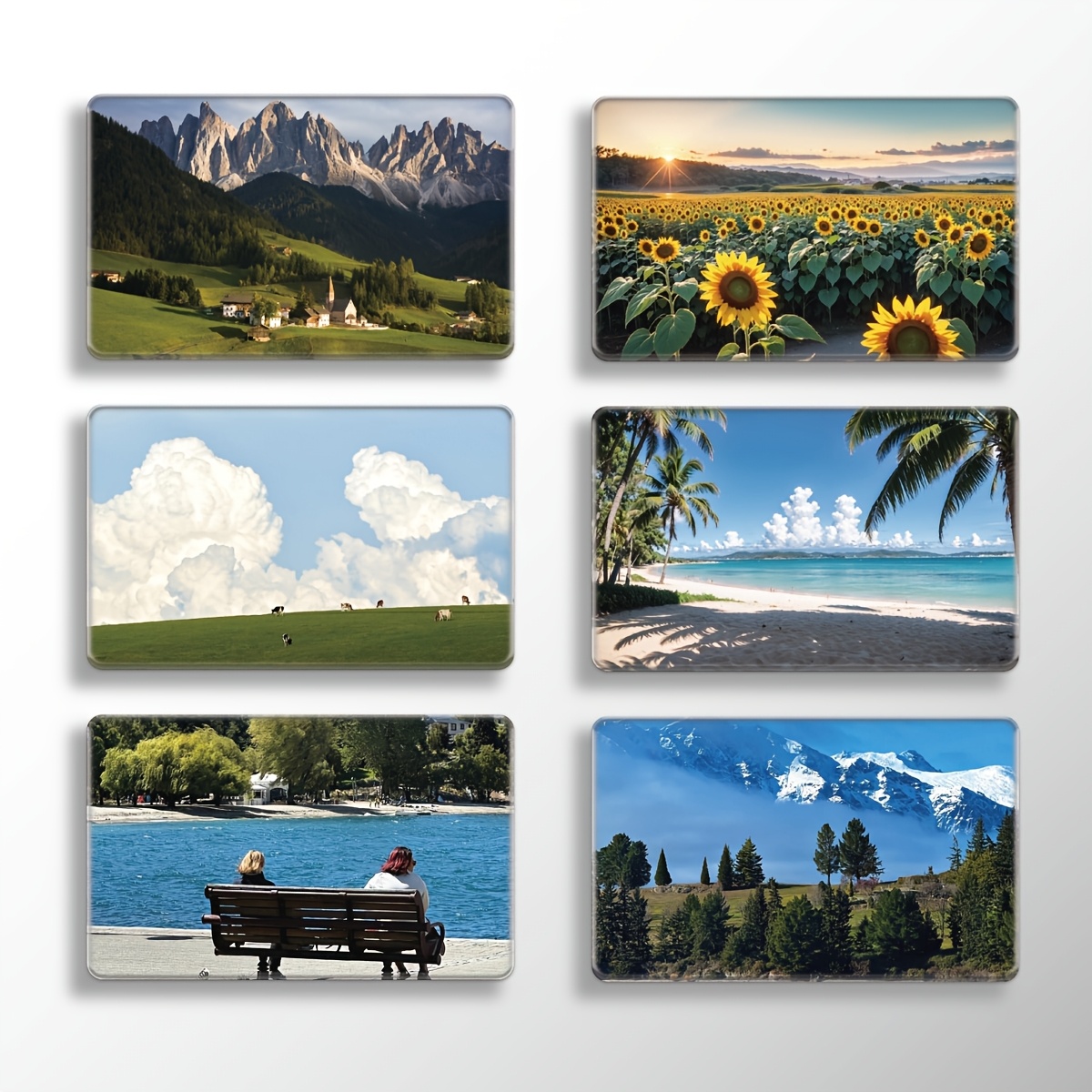 TEMU Custom 6pcs Acrylic Fridge Magnets, Custom Photo Printed Magnetic Stickers, Portable , Universal For Refrigerator, Whiteboard And Decor