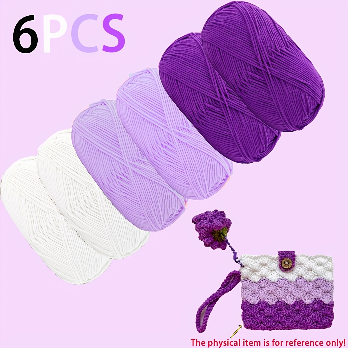 TEMU 6pcs-4 Skeins Luxury Comfortable Soft Multicolor Yarn Set, Hand Knitting Starter Kit- Craft, Suitable For Beginners, Soft Knitting Multicolor