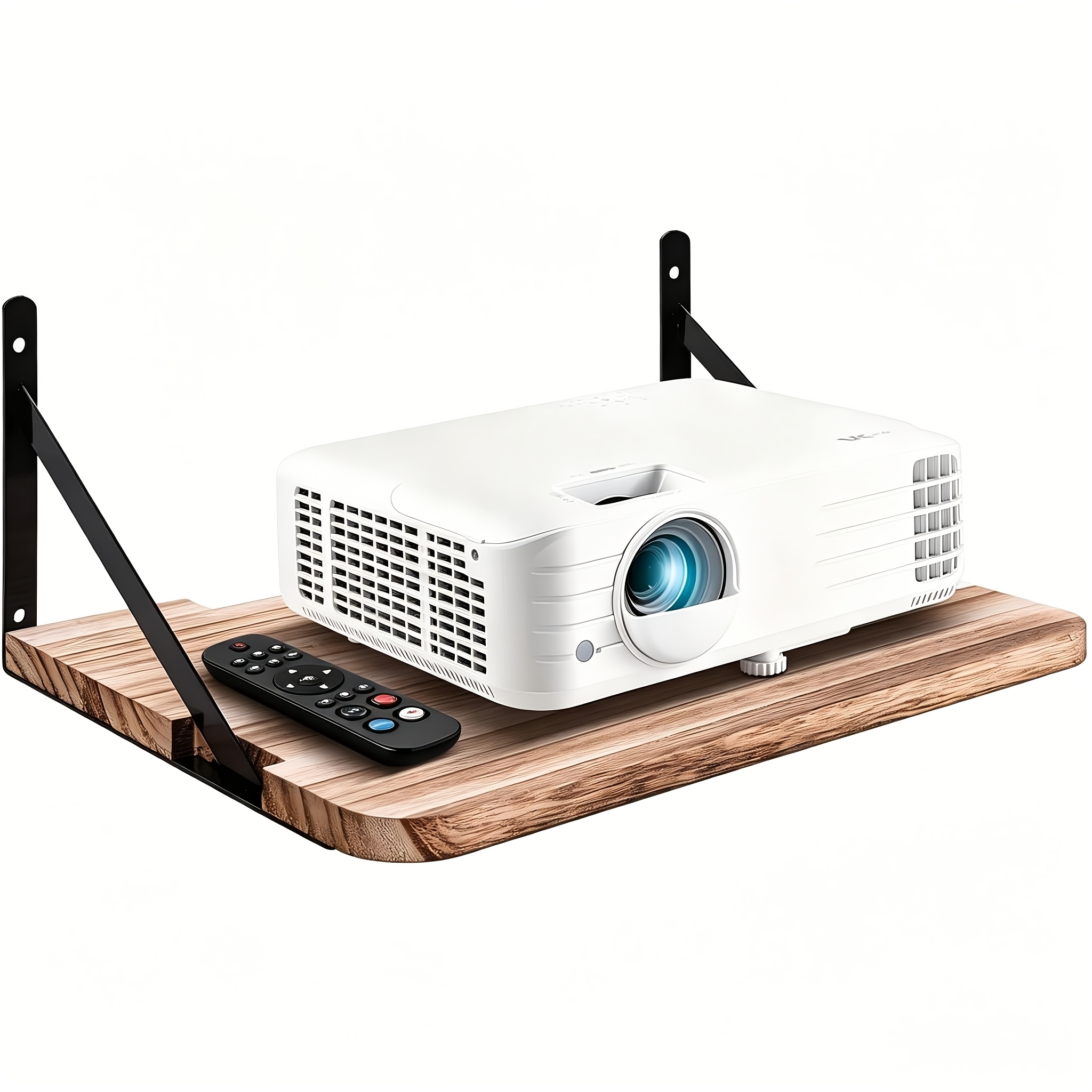TEMU Support de projecteur, support mural flottant en bois pour routeur, support de projecteur, convient pour Series, PS5, PS4, modem, décodeur câble