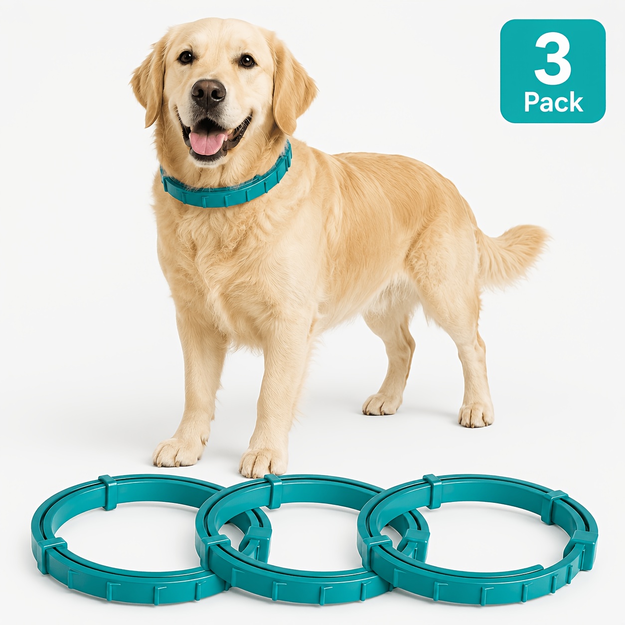 TEMU 3-pack Adjustable Dog Collars Suitable For Small/medium/large Dogs - Calming Pheromone Collars With Pvc, Anxiety For Bark & Travel, Adjustable