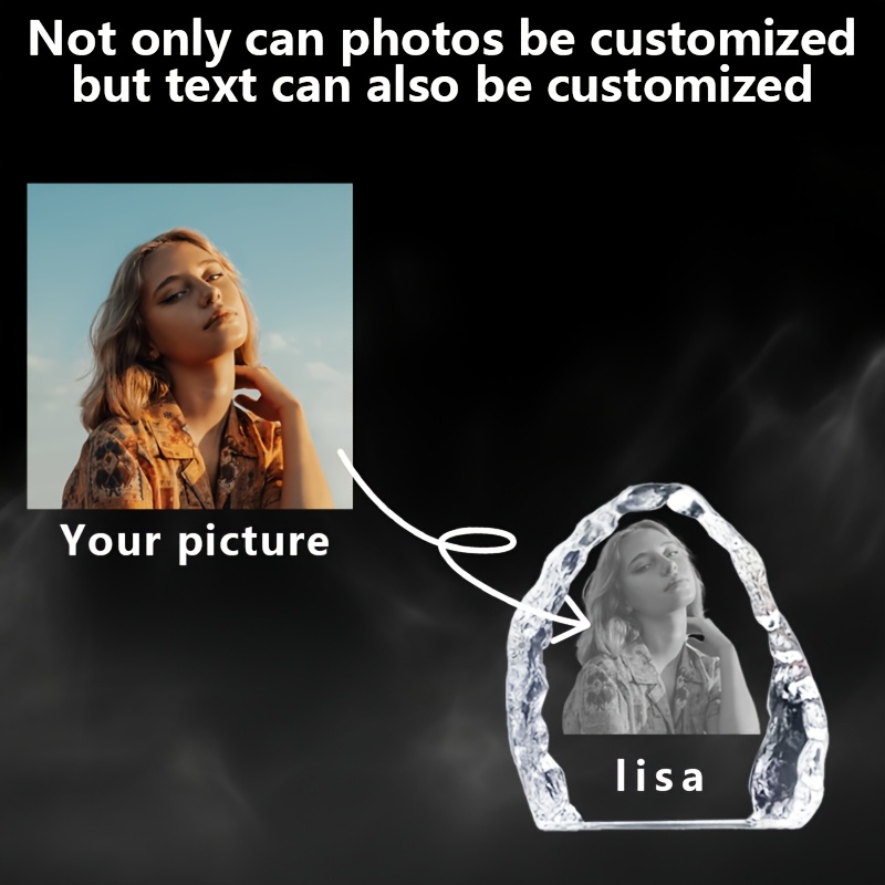 TEMU 1pc Customized Personalized Inner Engraving Portrait, Text, Logo, Etc., Easy Decoration Party, Bedroom, Living Room And Other Indoor Decoration