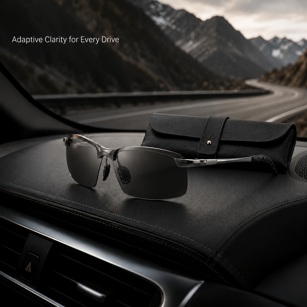 TEMU Lot de 2 lunettes de sport photochromiques à vision avec étui de rangement , lunettes de conduite à teinte adaptative , lunettes photochromiques