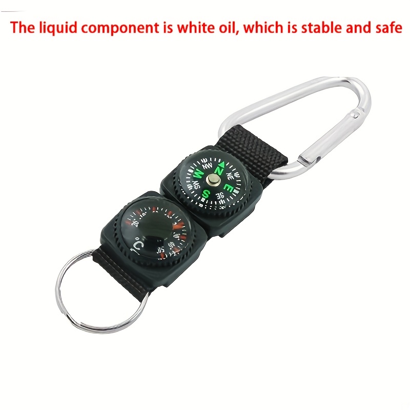 E-shop Kompass Thermometer Schlüsselanhänger 3-in-1 Kreativer Outdoor Camping Wandern Abenteuer Hübscher Fabrikdirekt Taktischer Kompass Hochwertiger