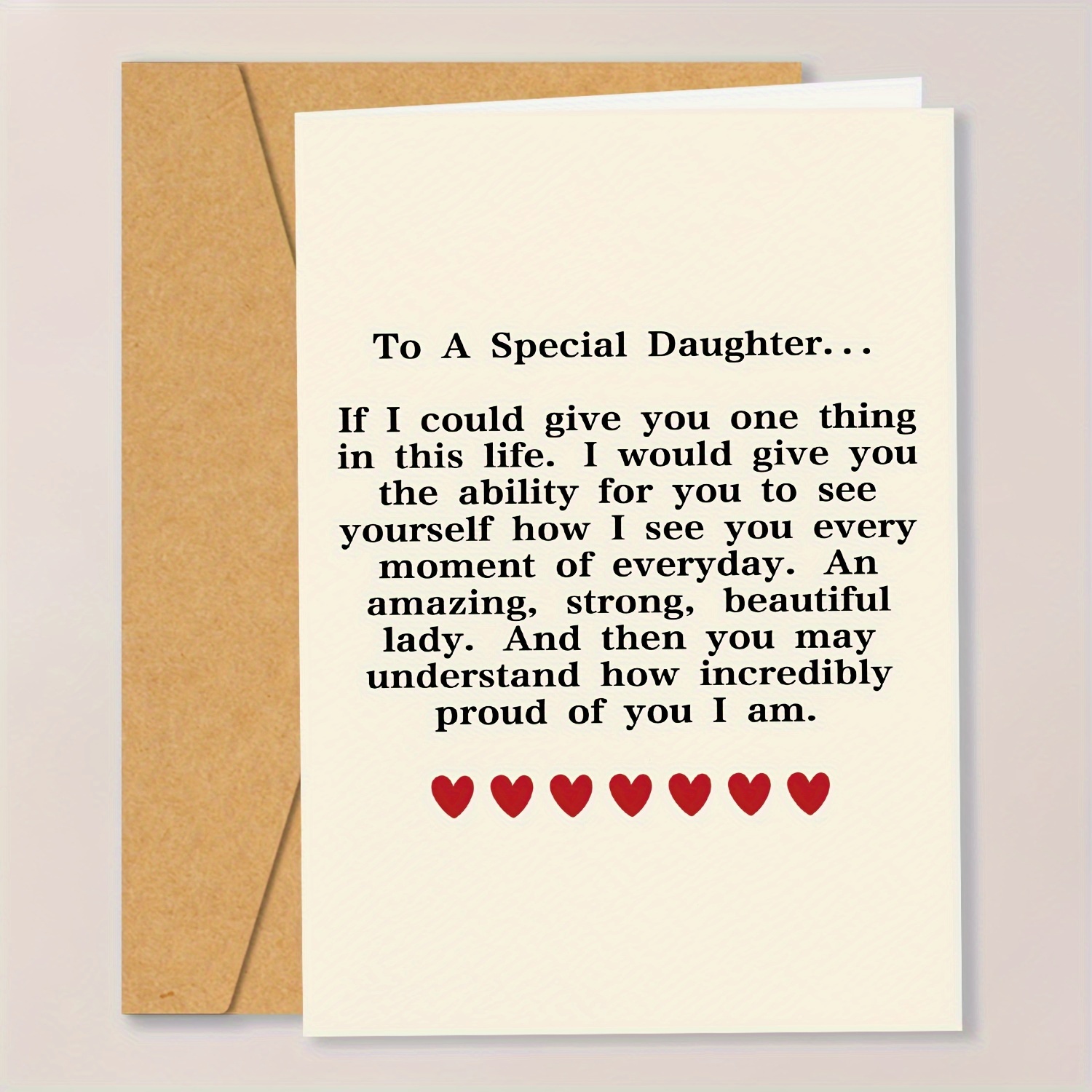 

1pc, Happy Daughter Birthday Card, Gift For Daughter's Birthday, Daughter Birthday Card From Mom Dad, Birthday Card For Her, Daughter Poem Card, Special Daughter Birthday Card