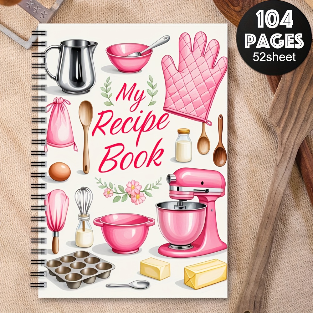 TEMU Fun Recipe Notebook Logbook 1pc, Personal Blank Recipe Manual, Recipe Notebook For Recording , Scrapbooking Craft Supplies