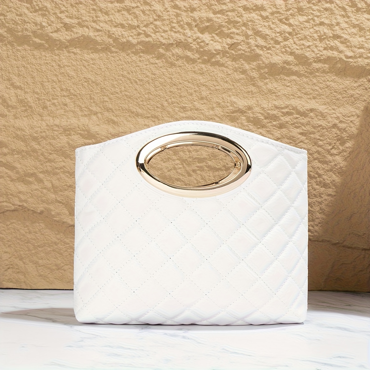 Women's Handbag, Bag, Rhombus-patterned Handbag
