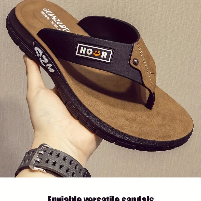 mens high end flip flops for summer designed for casual wear featuring odor slip and a soft sole for feel Product details 3