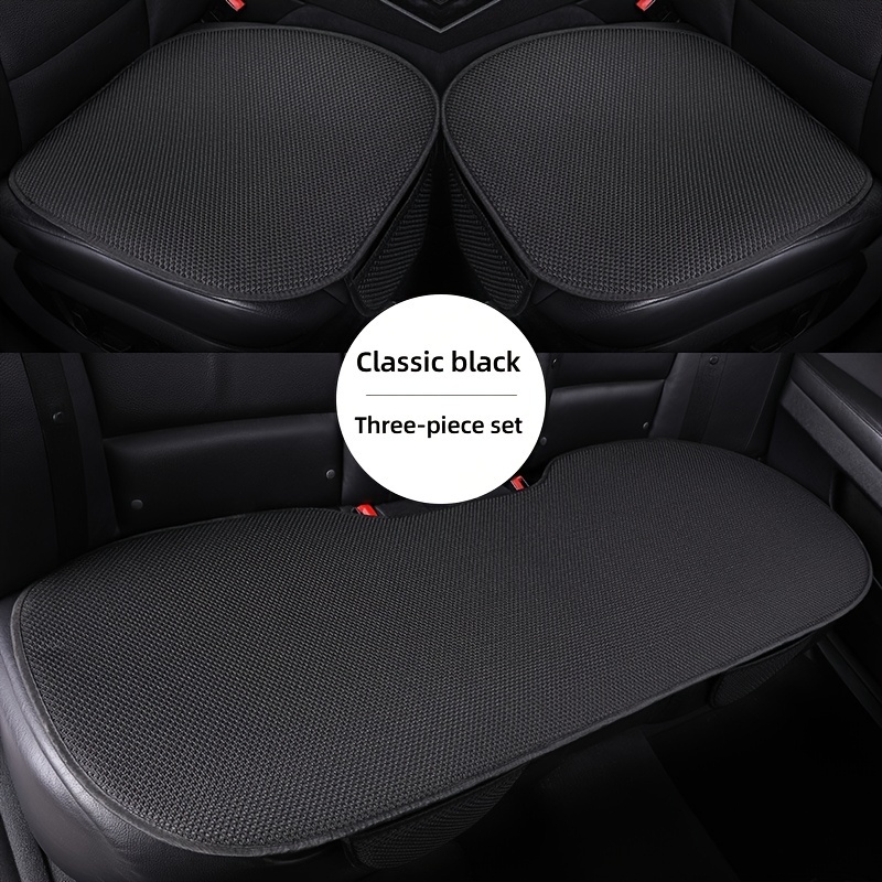 

3pcs Universal Fit Breathable Car Seat Cushion Set, Non-slip With Sponge Filling For All , Polyester Knit Fabric Vehicle Seat Covers