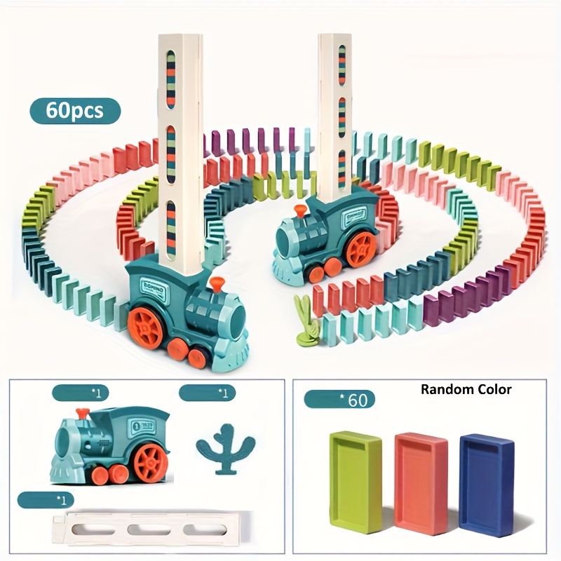 

Domino Train Toy Set, Building And Stacking Toy, Automatic Domino Train, Creative Game Gift