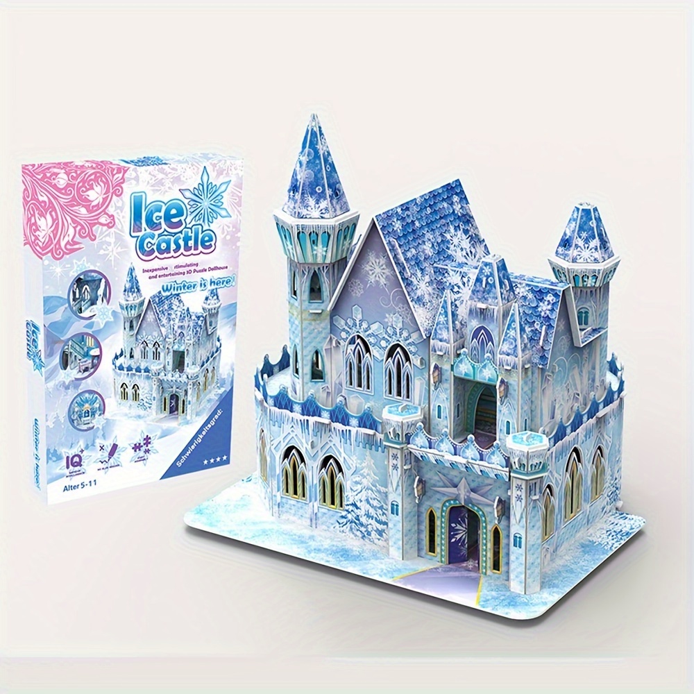 

Princess Ice Elas Castle 3d Building Girls Toys (62 Pieces), Small Doll House, Birthday Gift Idea , Is A Great Gift For Girls 4-11 Years Old Or For Kids