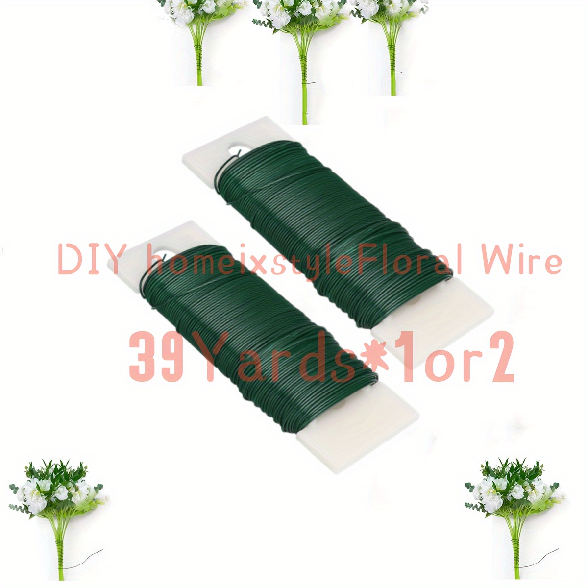 

1pack/2 Packs Floral Wire, 39 Or 78 Yards, 22 Gauge Green Florist Wire, Flexible Green Wire Paddle Wire For Crafts, Christmas Wreaths Tree, Garland And Floral Flower Arrangement