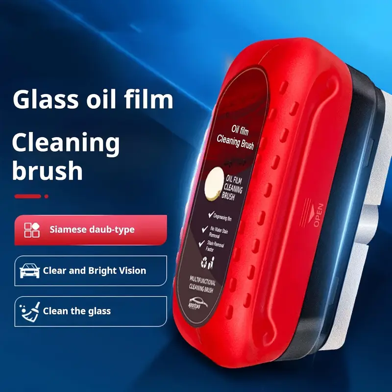 2pcs car glass oil film cleaner car windshield oil film cleaner car oil film cleaning brush glass oil film remover strong front windshield remover anti rain and fog cleaning glass brush 120ml details 8
