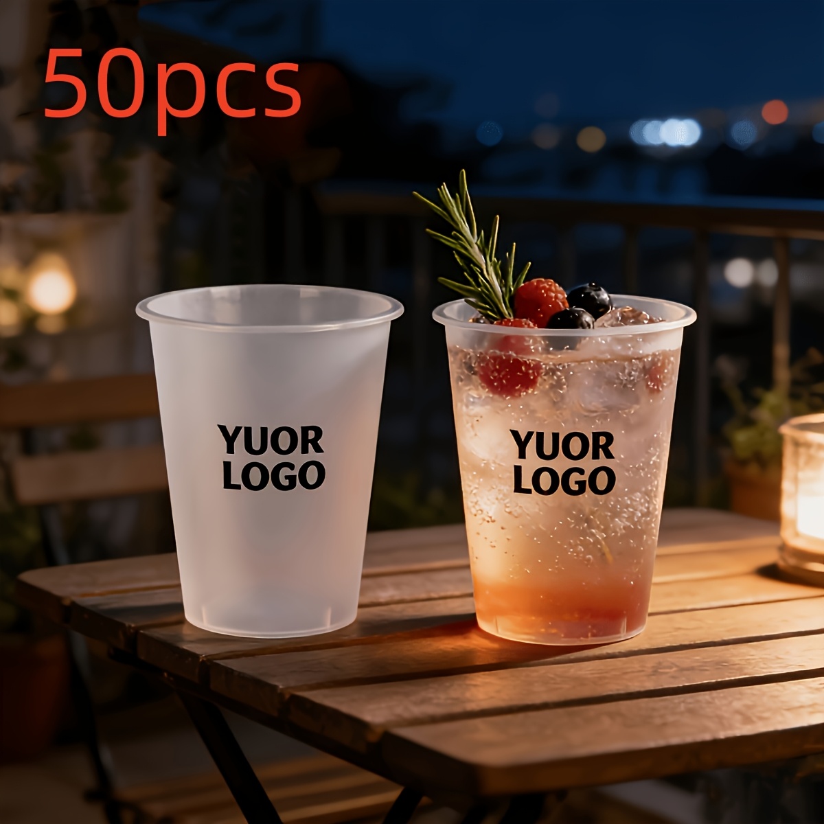 Image of [uv Customization] 18/35/40/50pcs Personalized Custom Frosted Water Cups, Wedding/birthday/team Building Custom Cups, With Theme Printed On , Enhancing Atmosphere And Attracting Party Attention