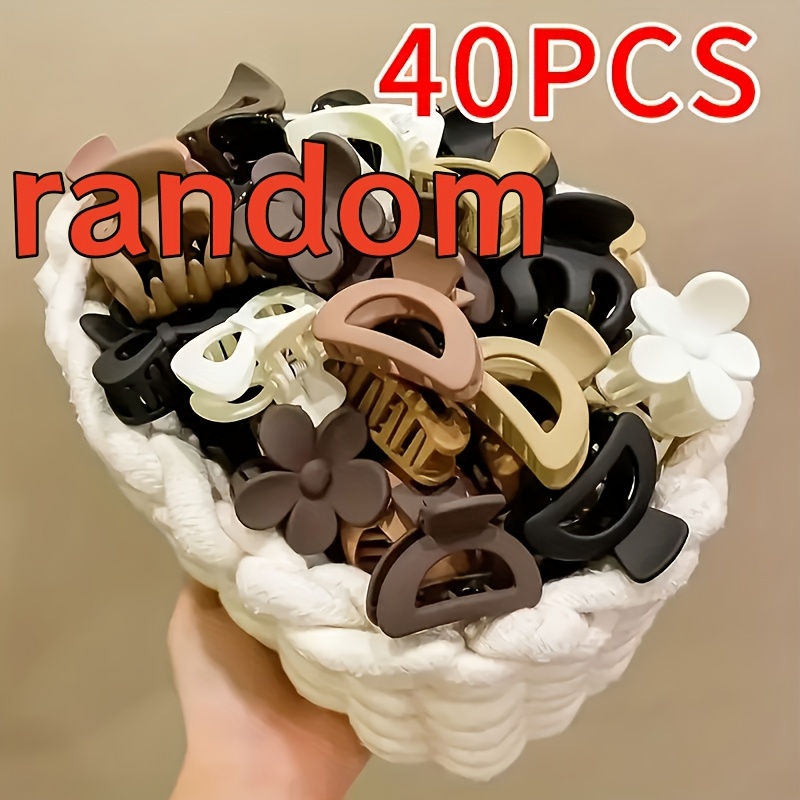 40pcs mixed color womens hair claws simple and   suitable for   hairstyles and outfits   beach essential fashionable lightweight   multi functional hair clips   practical   tools