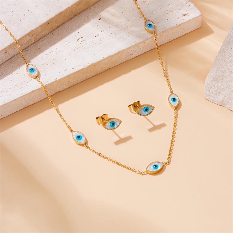 Boho Retro Eye Golden Stainless Set