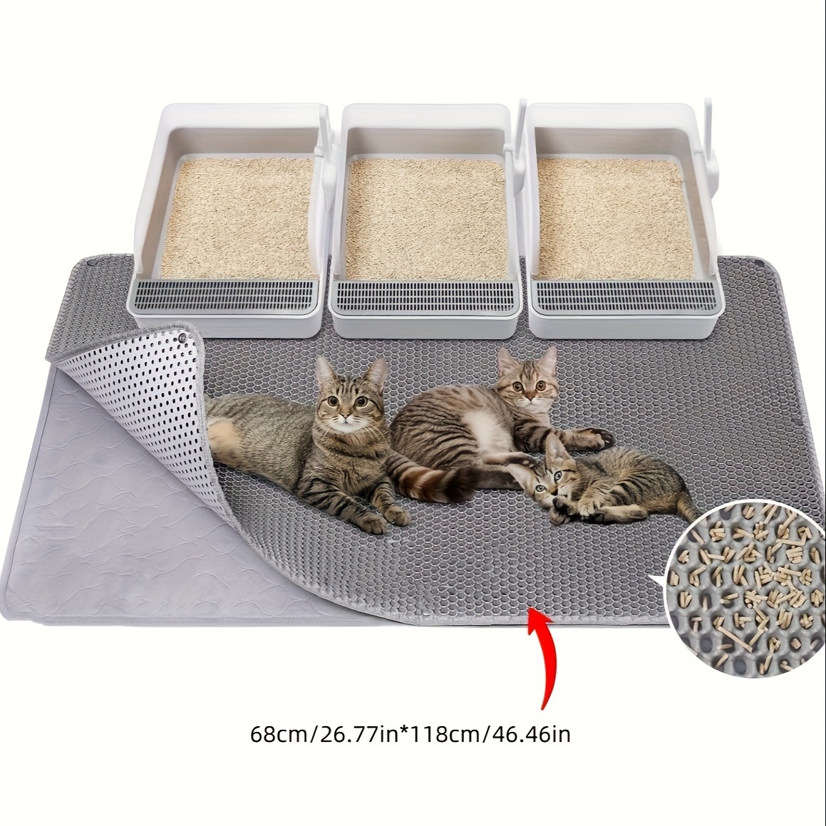 

Large Cat Litter Pad, Beautiful Cat Litter Pad, Honeycomb Hole Litter Pad, Urine Water Proof, Easy To Clean