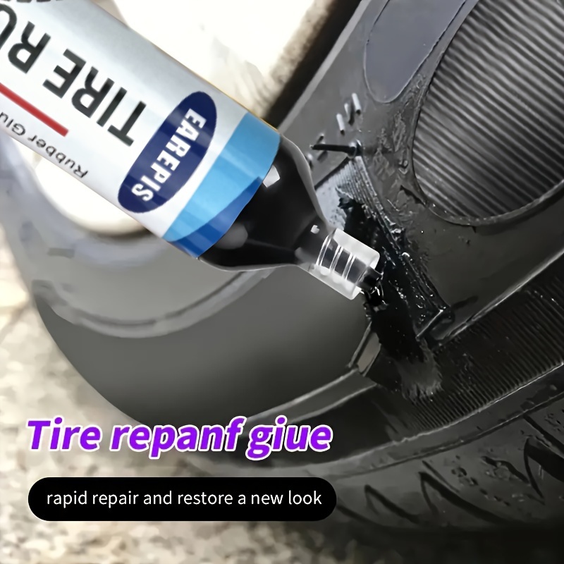 

Tire Rubber Repair Glue, Strong Bonding Black Rubber Sealant, Non-corrosive Instant Adhesive For Wheel Repair, Pe Material, Includes Gloves & Spatula