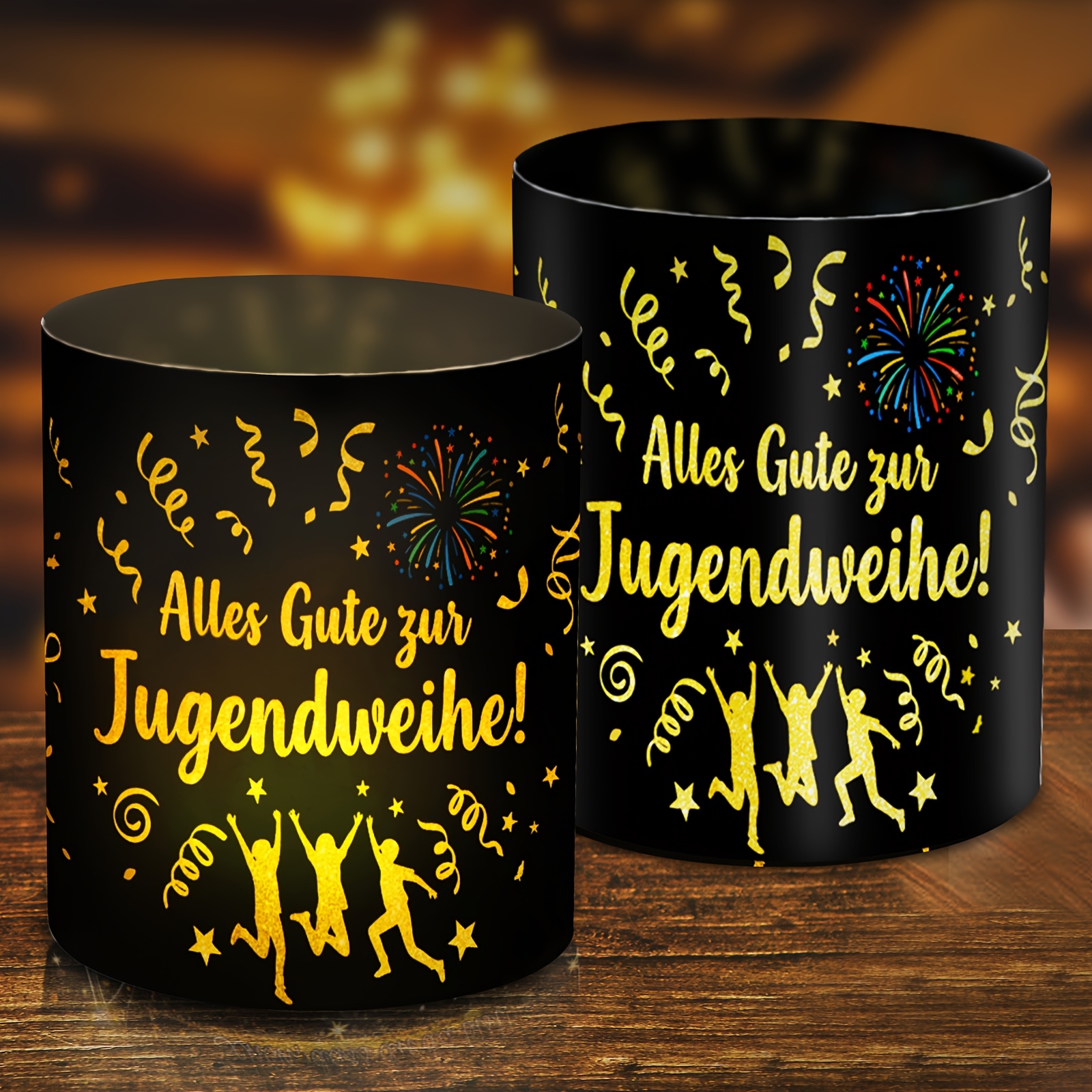 Image of 6pcs Youth Gift Jugendwehe Decorative Lampshade | Alles Gute Zur Jugendwehe | German Lampshade | Adult Gift Party Desktop Decoration | Led Tea Wax Applicable
