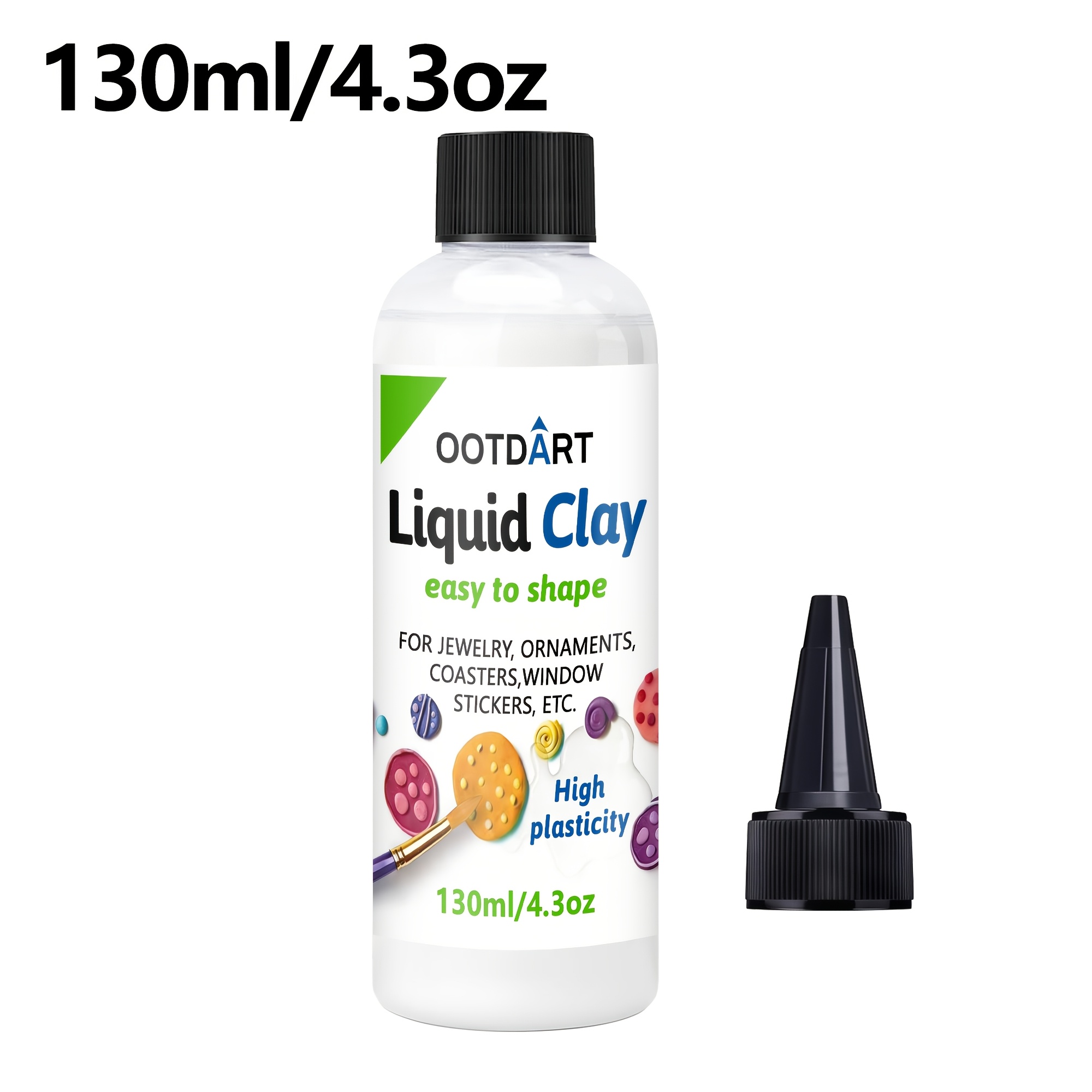 Image of Ootdart Liquid Polymer Clay 4.3oz/2oz Suitable For Diy Crafts, Jewelry Making & Pottery - Compatible With Molds, Easy For Resin, Polymer Resin For Beads, Charms, Pendants, Mixed Media