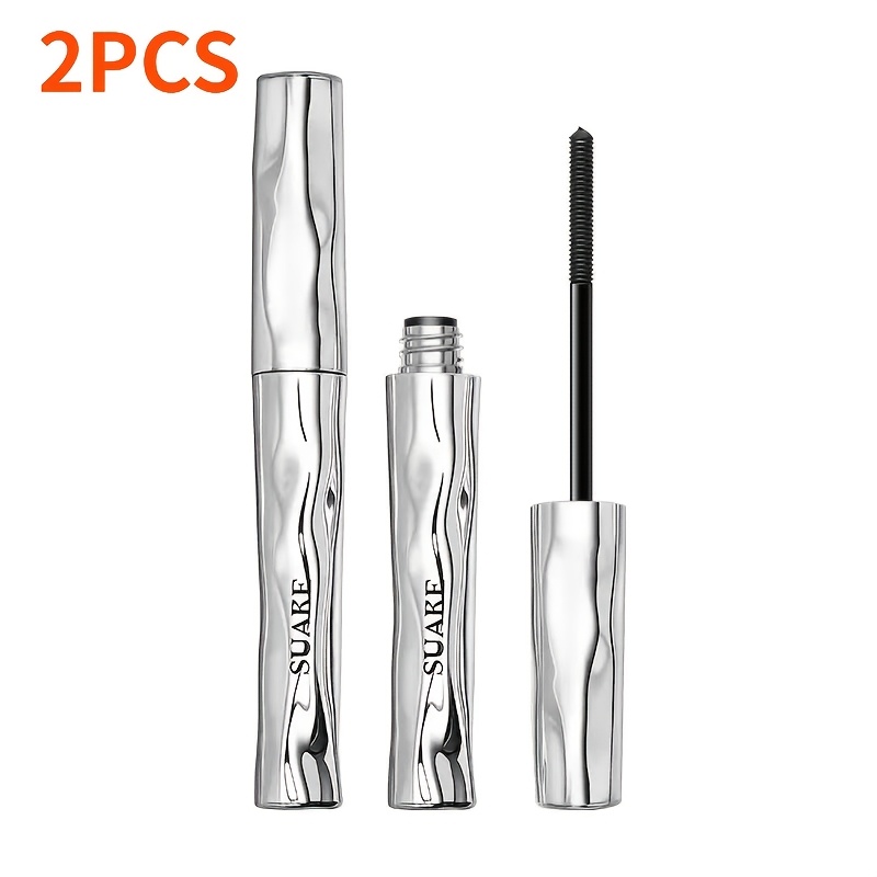 Steel Tube Mascara 2-pack, Dense Lengthening Curling, For Natural , Suitable For Parties, Music Festivals(black), Party Makeup, Holiday Makeup, Dense Eyelash Effect