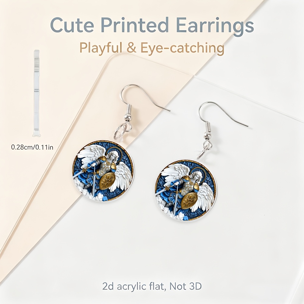 2D Acrylic Holy Knight on Expedition Pattern Earrings