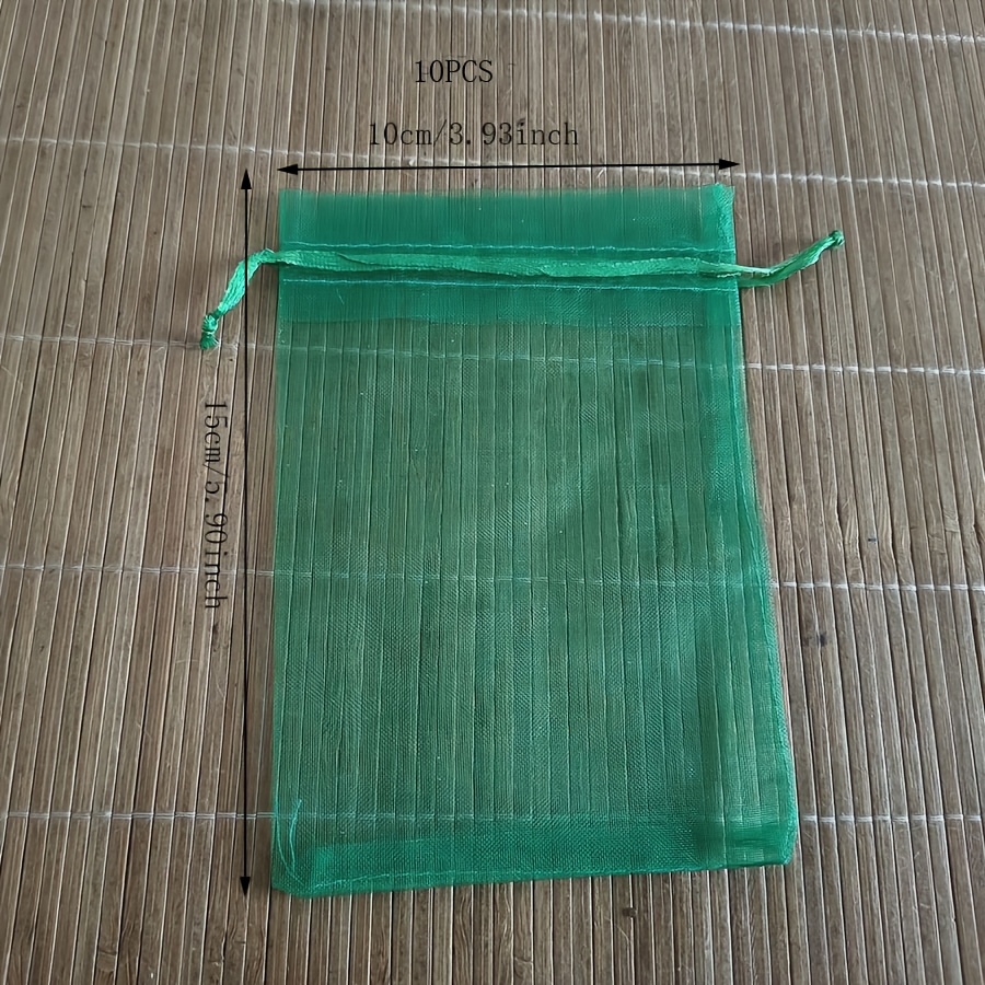 TEMU Gift For Her/him 10pcs Organza Bags 10 X 15cm/3. 6.90 Inch, Assorted Colors Premium Sheer Drawstring Organza Bags For Christmas Candy Jewelry