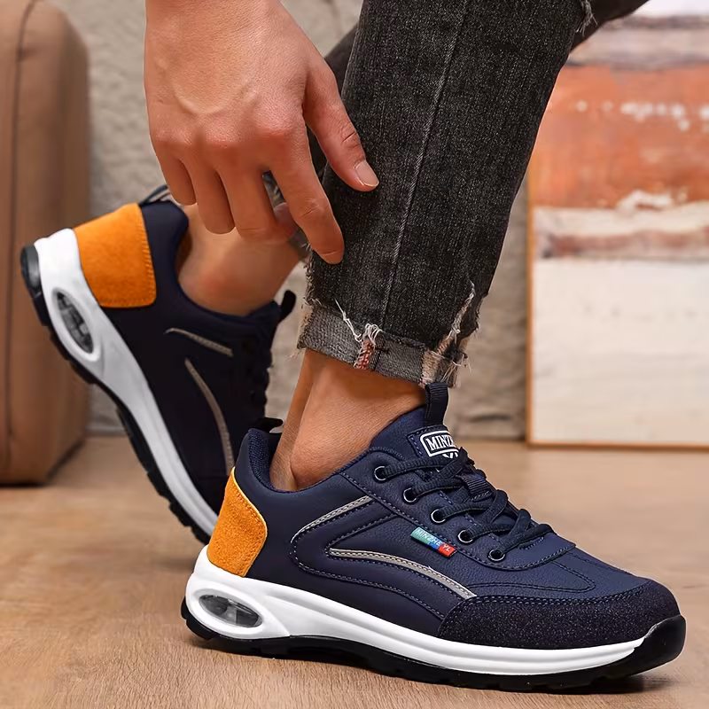 two tone air cushion mens road running shoes comfortable fabric lining lace up low top sneakers for men sport shoes for gym 7