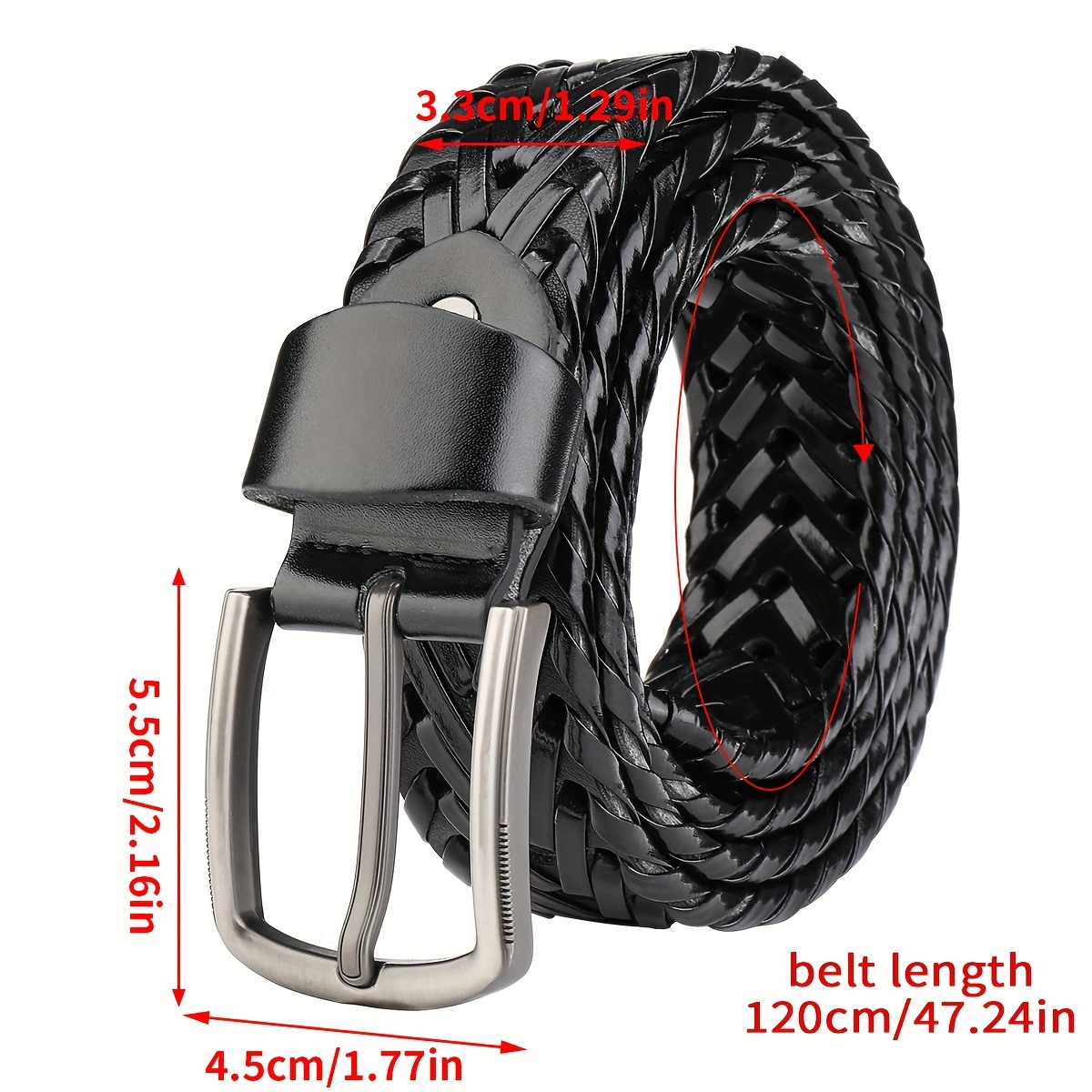 3pcs Casual Men's Belt Set with Needle Buckle Design