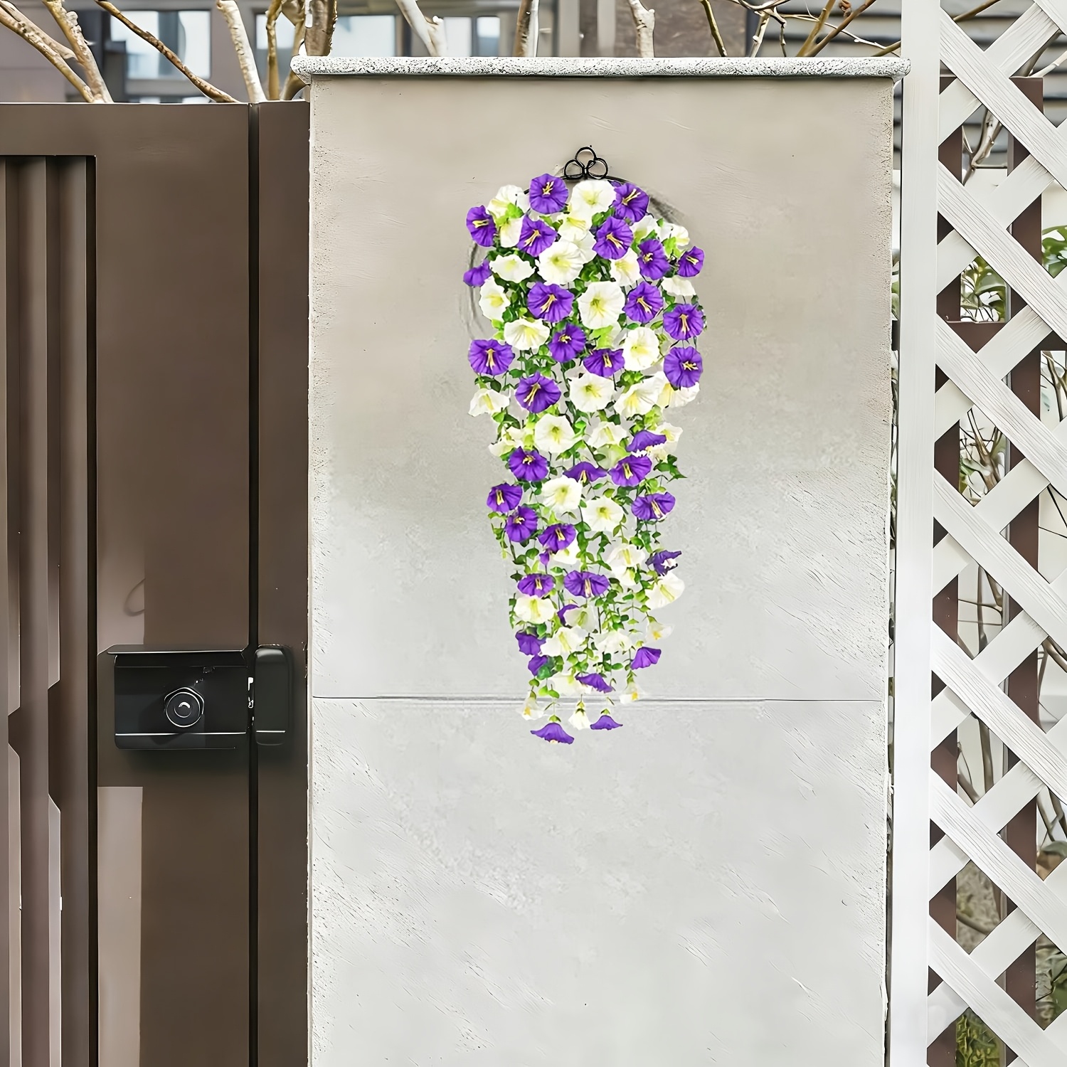 Image of 2pcs Of Artificial Hanging Vines With Eucalyptus Green Leaves, Vibrant Colorful Vines, Perfect For Decorating Your Yard And Home With . Bright-colored Artificial Flower Vines Are A Great Addition!