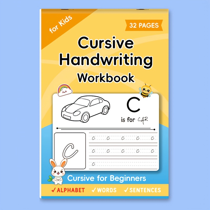 32 Pages Cursive Handwriting Workbook For Kids: Cursive For Beginners Workbook. Cursive Letter Tracing Book. Cursive Writing Practice Book To Learn Writing In Cursive