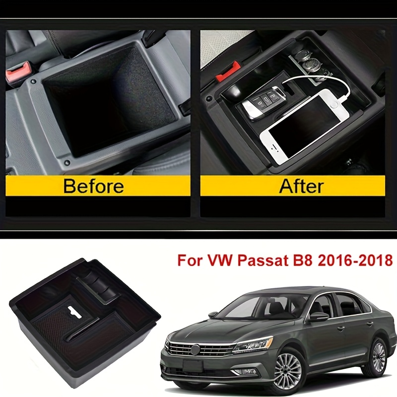 E-shop Passend für 2017-2023 Passat B8 und 2018-2022 2 Mittelarmlehne Box Aufbewahrungsbox, mit Armlehnen-Organizer-Tablett und