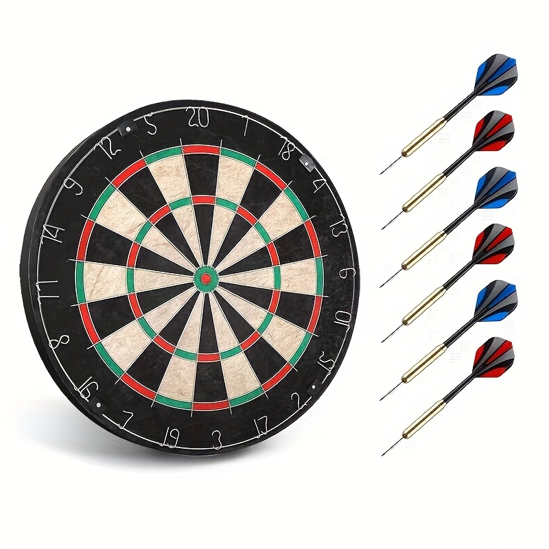 

High Quality Dart Board 6 Dart Set, Indoor Round Sisal Dart Board For And